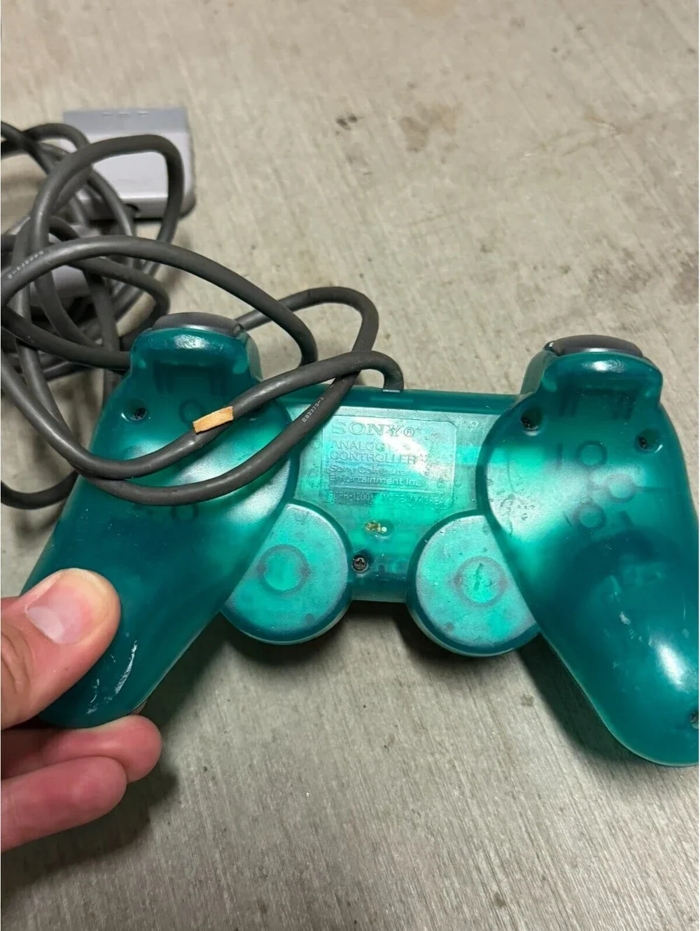Sony PlayStation 1 PS1 OEM Clear Green DualShock Analog Controller SCPH-1200 3